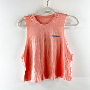 Spiritual Gangster Good Things On The Horizon Cropped Muscle Tank Top Orange L